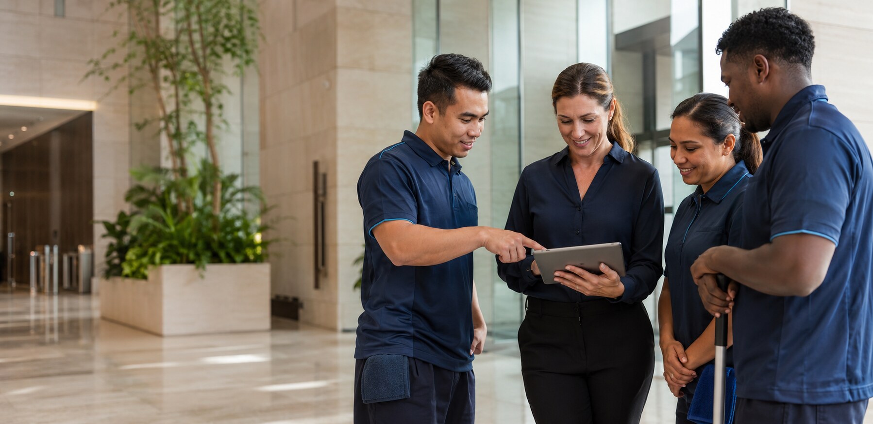 Expert Cleaners team in a commercial workplace